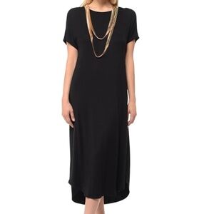 Black Midi T-Shirt Dress - Large